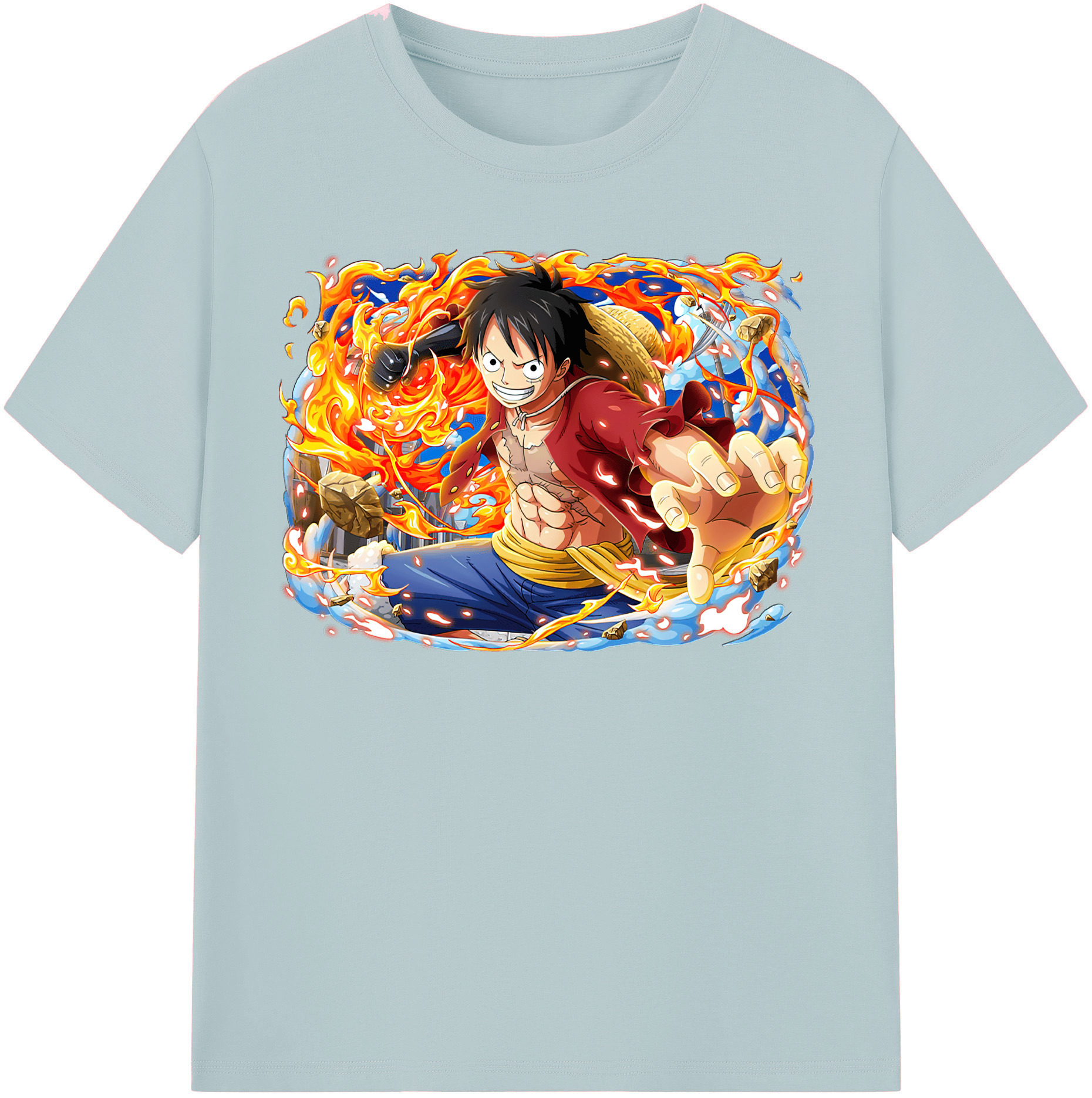 ワンピース モンキー・D・ルフィ ONE PIECE Monkey D. Luffy 綿100％半袖Tシャツ（フロントプリント）